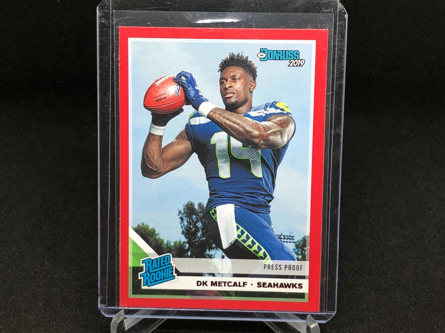 DK METCALF 2019 PANINI DONRUSS RATED ROOKIE RED PRESS PROOF RC #313