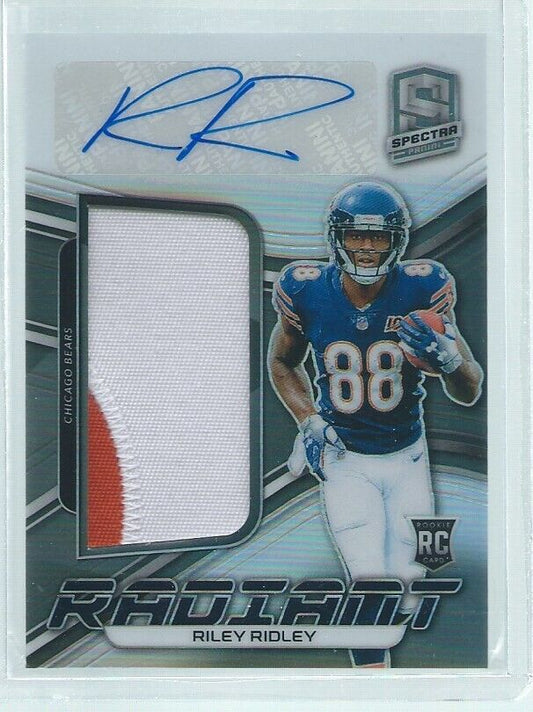 RILEY RIDLEY 2019 PANINI SPECTRA PRIZM RADIANT 2 COLOR PATCH AUTO RC #D 6/199