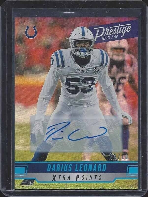 DARIUS LEONARD 2019 PRESTIGE XTRA POINTS PLATINUM COLTS AUTO #D 3/10