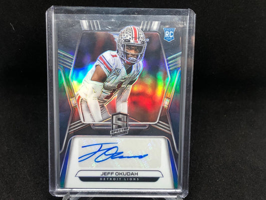 JEFF OKUDAH 2020 SPECTRA ROOKIE LIONS AUTO RC #D 180/199