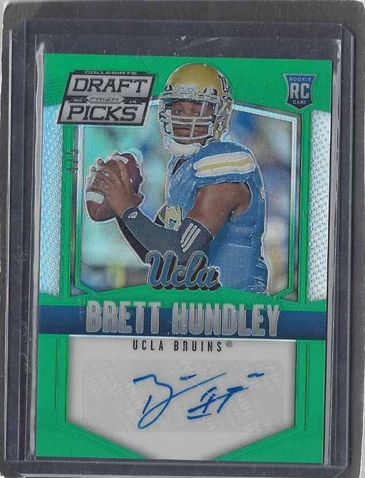 BRETT HUNDLEY PANINI PRIZM DRAFT PICKS GREEN PRIZMS ROOKIE AUTO RC #D 4/5