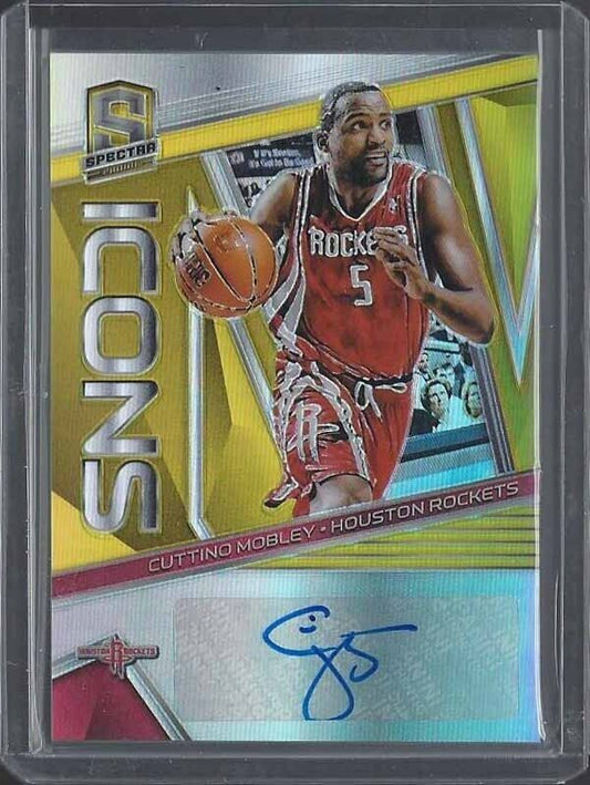 CUTTINO MOBLEY 2018-19 SPECTRA ICONS GOLD PRIZM ROCKETS AUTO #D 3/10