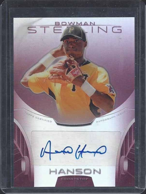 ALEN HANSON 2013 BOWMAN STERLING SEPIA REFRACTOR PIRATES PROSPECT AUTO #D 80/99