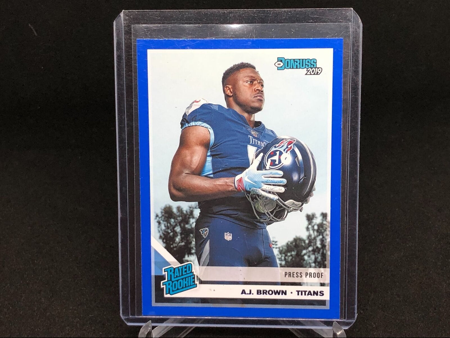 AJ BROWN 2019 DONRUSS RATED ROOKIE BLUE PRESS PROOF RC #314