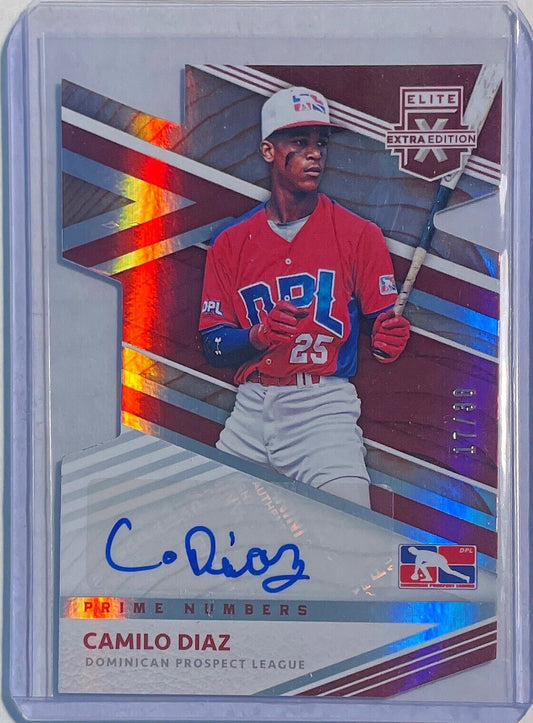 CAMILO DIAZ 2020 ELITE EXTRA EDITION PROSPECT PRIME NUMBERS DIE-CUT AUTO #D /38