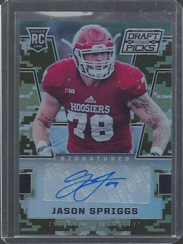 JASON SPRIGGS 2016 PANINI PRIZM CAMO PRIZMS PACKERS INDIANA ROOKIE AUTO RC /199