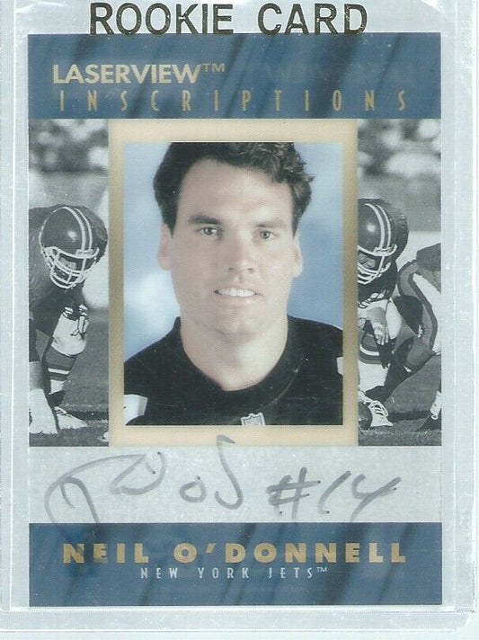 NEIL O'DONNELL 1996 PINNACLE LASERVIEW INSCRIPTIONS ON CARD AUTO #D 39/1600