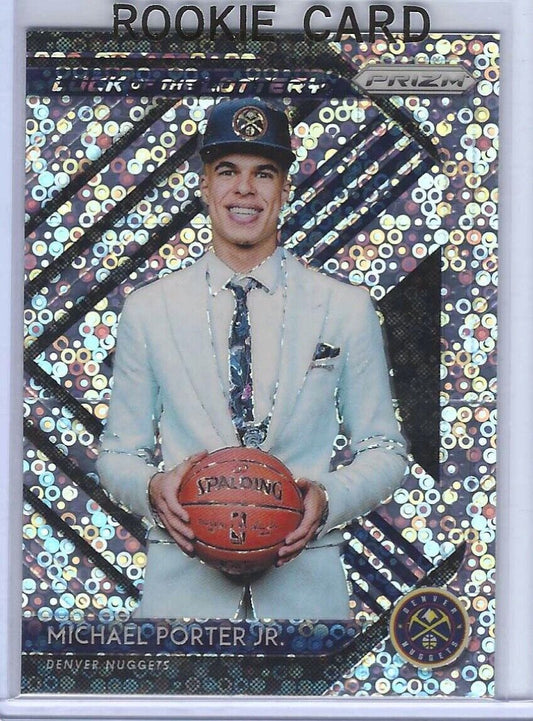MICHAEL PORTER JR. 2018-19 PANINI PRIZM DISCO PRIZM LUCK OF THE LOTTERY RC #14