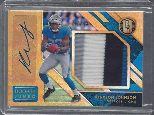 KERRYON JOHNSON 2018 GOLD STANDARD 4 COLOR LIONS RPA PATCH AUTO RC #D 37/49