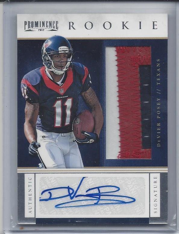 1/1 DEVIER POSEY 2012 PROMINENCE 3 COLOR PATCH AUTO RC #D 11/200 HIS JERSEY #11!
