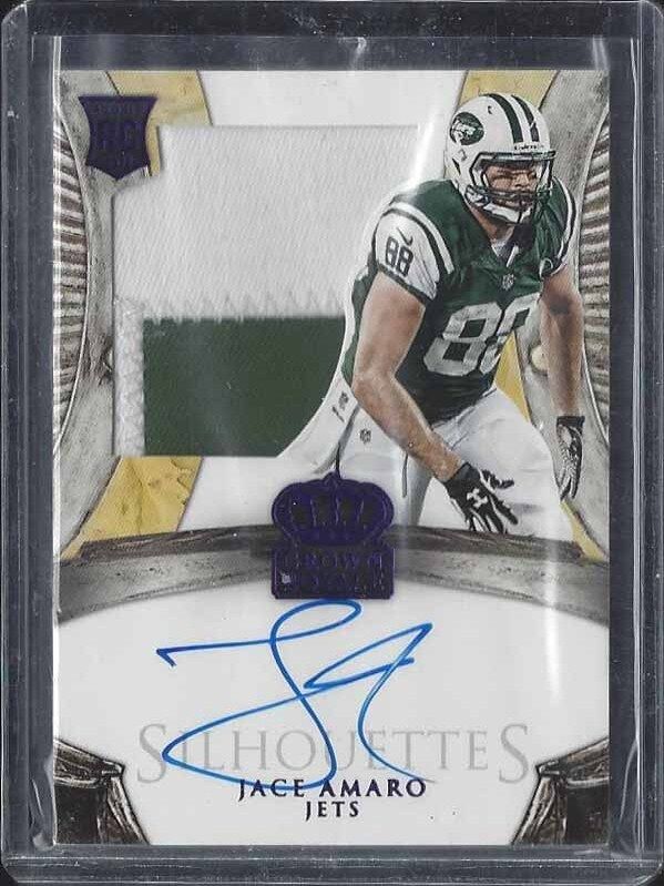 JACE AMARO 2014 CROWN ROYALE PURPLE SILHOUETTE JUMBO PATCH AUTO RC #D 11/25