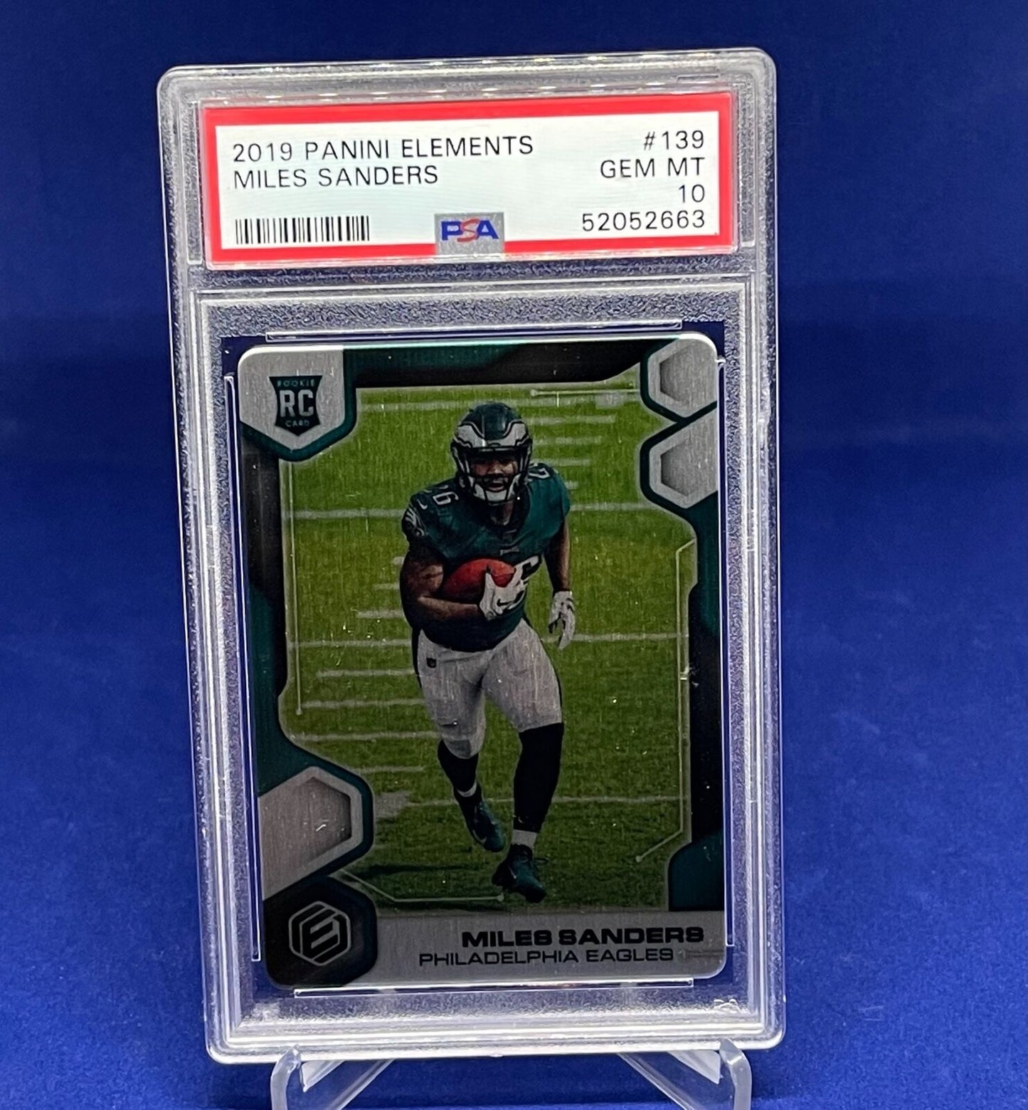 MILES SANDERS 2019 PANINI ELEMENTS ROOKIE RC #D 43/50 PSA 10 GEM MINT POP 1/1