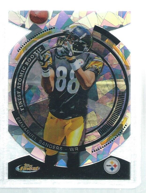 EMMANUEL SANDERS 2010 TOPPS FINEST ATOMIC ROOKIE DIE CUT REFRACTOR RC