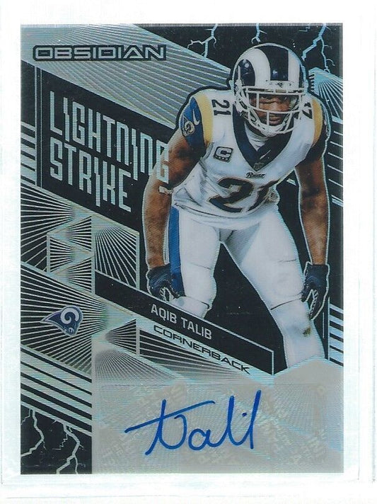 AQIB TALIB 2018 PANINI OBSIDIAN LIGHTNING STRIKE AUTO #D 82/100