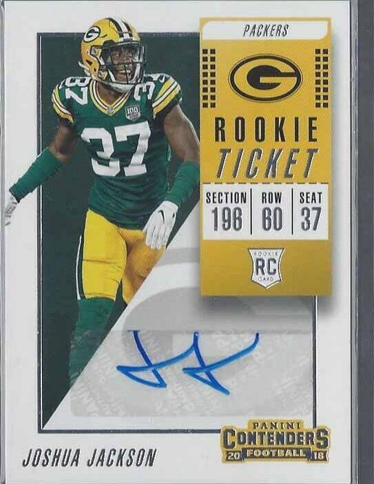 JOSHUA JACKSON 2018 PANINI CONTENDERS PACKERS ROOKIE TICKET TRUE RC AUTO #159