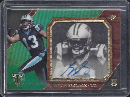 KELVIN BENJAMIN 2014 TOPPS TRIPLE THREADS TRANSPARENCIES ON CARD AUTO RC #D /30