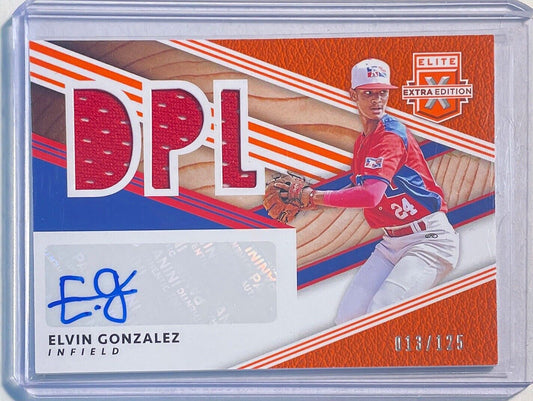 ELVIN GONZALEZ 2020 PANINI ELITE EXTRA EDITION PROSPECT JERSEY AUTO #D 013/125