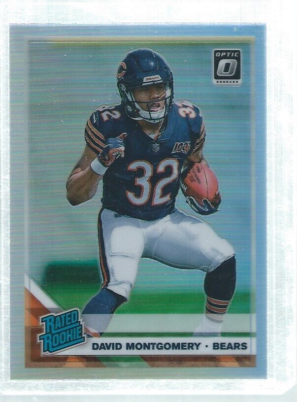DAVID MONTGOMERY 2019 DONRUSS OPTIC RATED ROOKIE SILVER HOLO RC #161