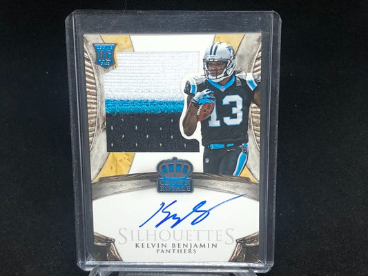 KELVIN BENJAMIN 2014 CROWN ROYALE SILHOUETTES 3 CLR PATCH AUTO RC #D 174/175