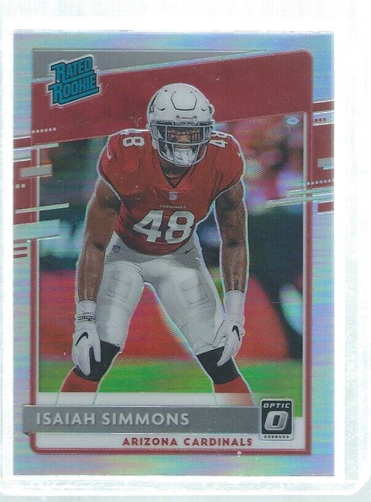 ISAIAH SIMMONS 2020 DONRUSS OPTIC RATED ROOKIE SILVER HOLO RC #199