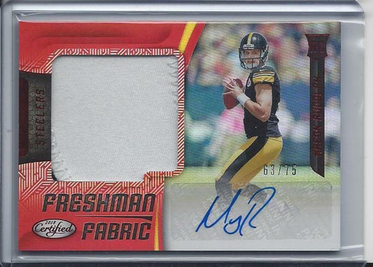 MASON RUDOLPH 2018 CERTIFIED FRESHMAN FABRIC RED RPA PATCH AUTO RC #D 63/75