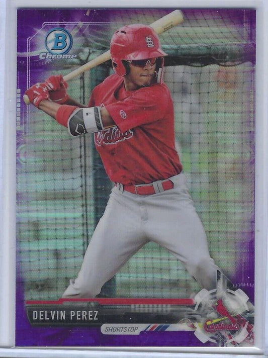 DELVIN PEREZ 2017 BOWMAN CHROME PURPLE REFRACTOR PROSPECT #D 200/250