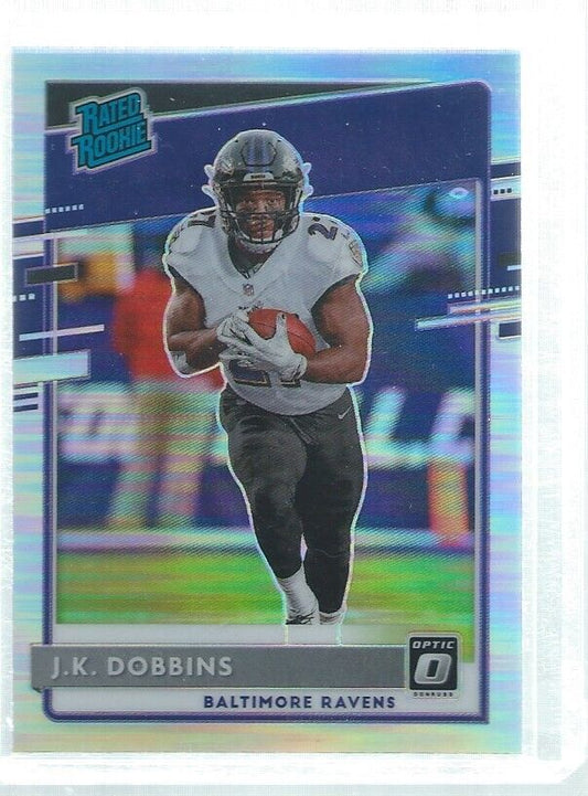 JK DOBBINS 2020 DONRUSS OPTIC RATED ROOKIE SILVER HOLO RC #161