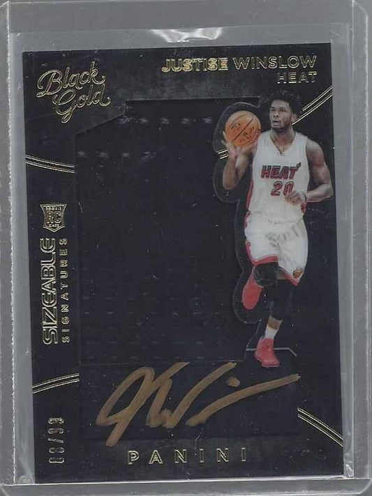 JUSTISE WINSLOW 2015-16 PANINI BLACK GOLD SIZEABLE SIGS JUMBO JERSEY AUTO RC /99