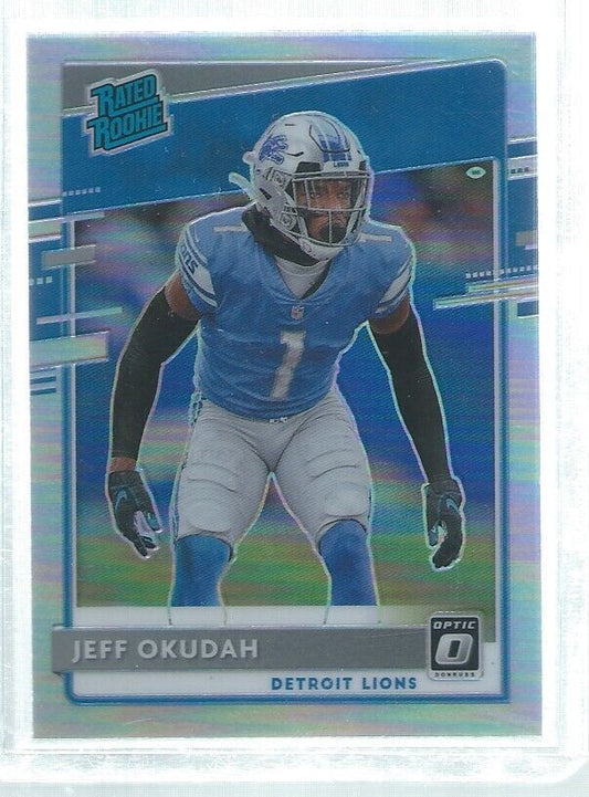 JEFF OKUDAH 2020 DONRUSS OPTIC RATED ROOKIE SILVER HOLO RC #195