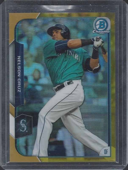 NELSON CRUZ 2015 BOWMAN CHROME GOLD REFRACTOR #D 11/50