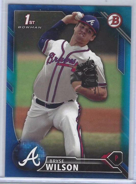 BRYSE WILSON 2016 BOWMAN BLUE 1ST PROSPECT #d 061/150