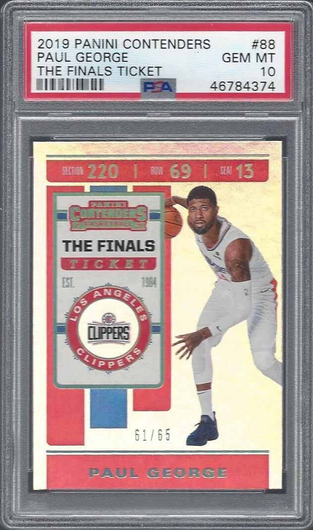 PAUL GEORGE 2019-20 CONTENDERS THE FINALS TICKET #D 61/65 PSA 10 GEM POP 1/1