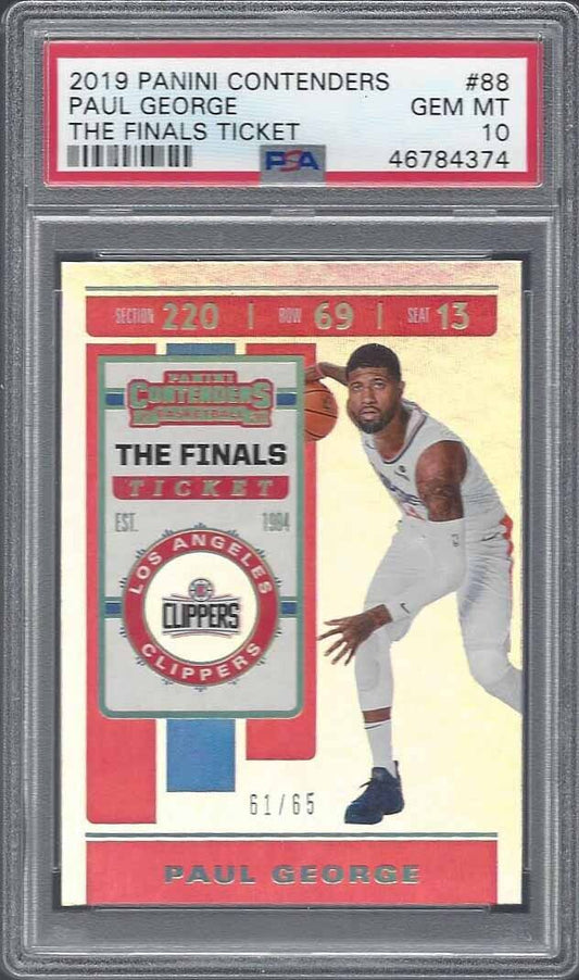 PAUL GEORGE 2019-20 CONTENDERS THE FINALS TICKET #D 61/65 PSA 10 GEM POP 1/1