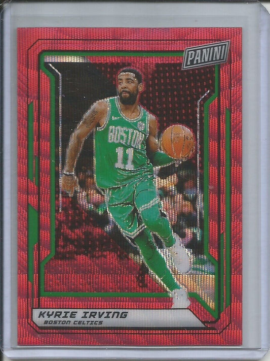 KYRIE IRVING 2019 PANINI THE NATIONAL VIP RED WAVE PRIZM #D 9/25