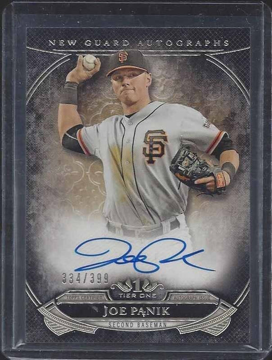 JOE PANIK 2015 TOPPS TIER ONE NEW GUARD GIANTS ON CARD AUTO #D 334/399