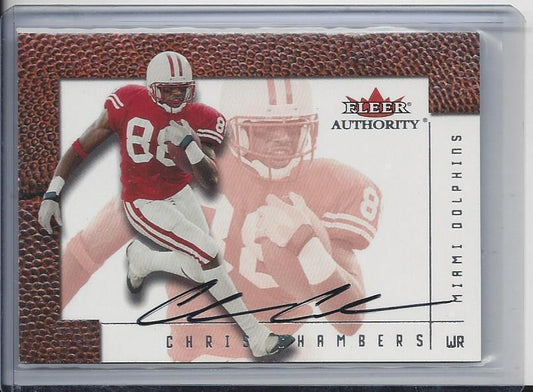 CHRIS CHAMBERS 2001 FLEER AUTHORITY WISCONSIN BADGERS ON CARD ROOKIE AUTO RC