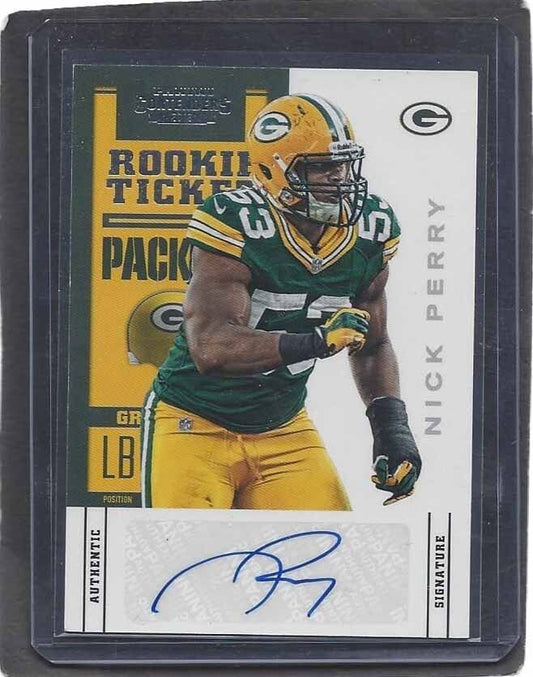 NICK PERRY 2012 CONTENDERS ROOKIE TICKET PACKERS VARIATION AUTO RC SP #173