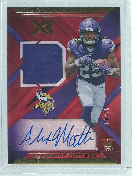 ALEXANDER MATTISON 2019 PANINI XR JERSEY AUTO RED RC #D 60/75