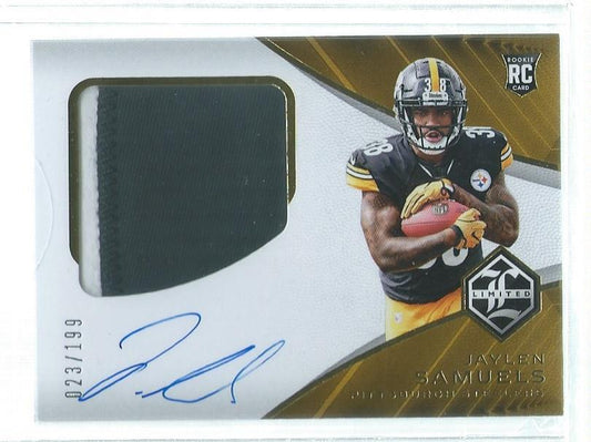 JAYLEN SAMUELS 2018 PANINI LIMITED 2 COLOR PATCH ON CARD AUTO RC #D 23/199