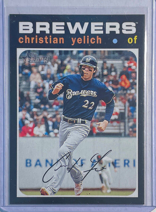 CHRISTIAN YELICH 2020 TOPPS HERITAGE ACTION VARIATION #174