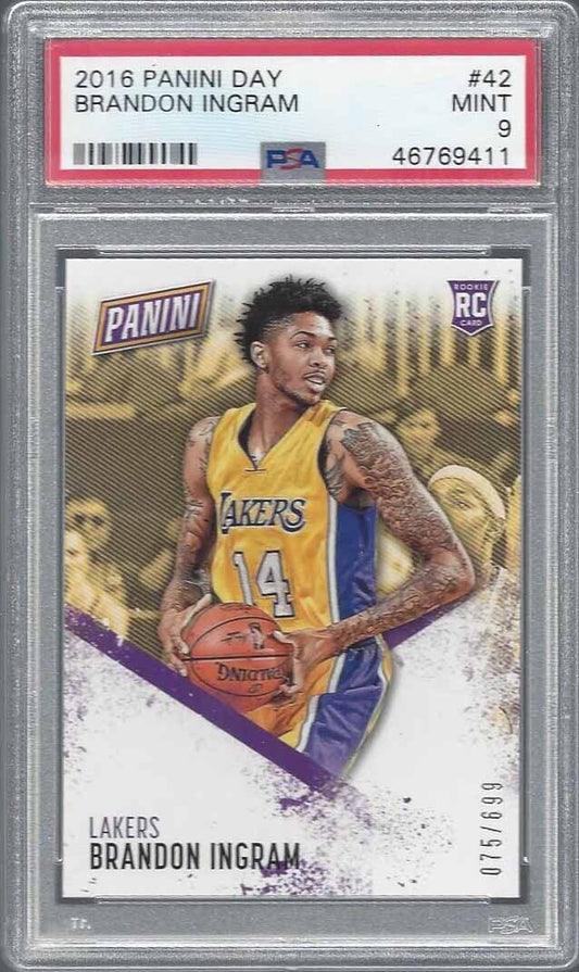 BRANDON INGRAM 2016-17 PANINI DAY TRUE ROOKIE RC #D 76/699 PSA 9 MINT POP 1/1