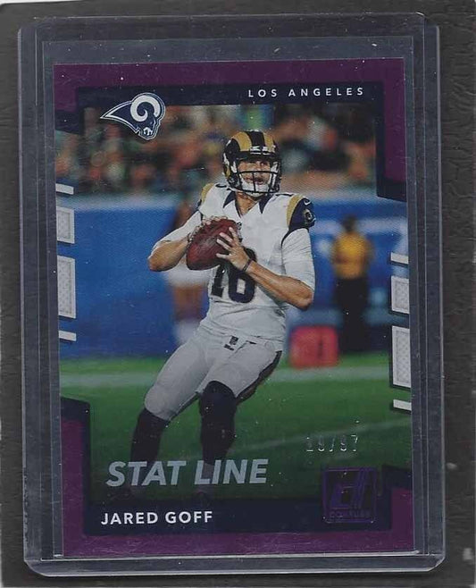 JARED GOFF 2017 DONRUSS STAT LINE PURPLE #D 19/97
