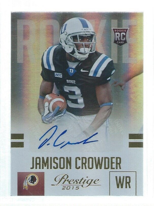 JAMISON CROWDER 2015 PANINI PRESTIGE GOLD ROOKIE AUTO RC #D 28/50