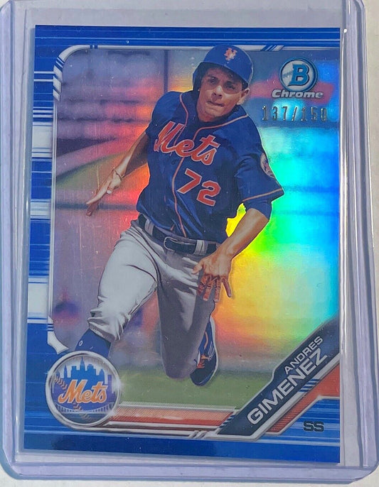ANDRES GIMENEZ 2019 BOWMAN CHROME PROSPECT BLUE REFRACTOR #D 137/150