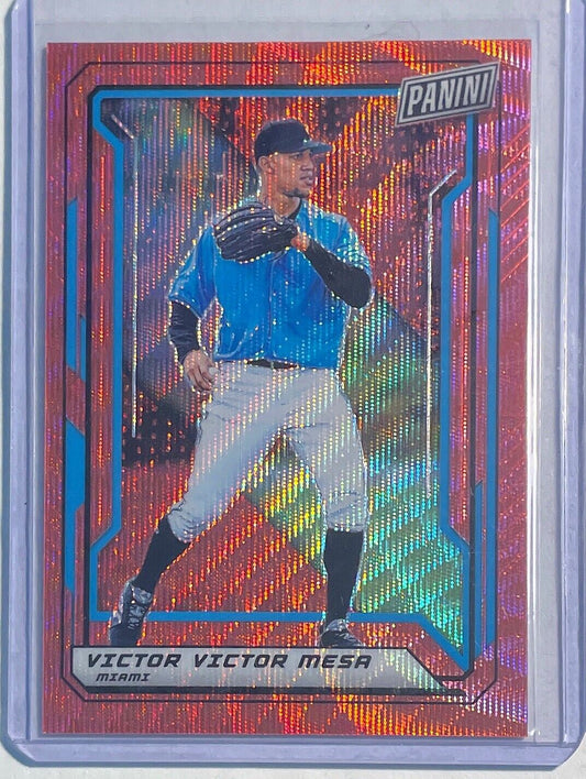 VICTOR VICTOR MESA 2019 THE NATIONAL VIP RED WAVE PRIZM ROOKIE RC #D 20/25
