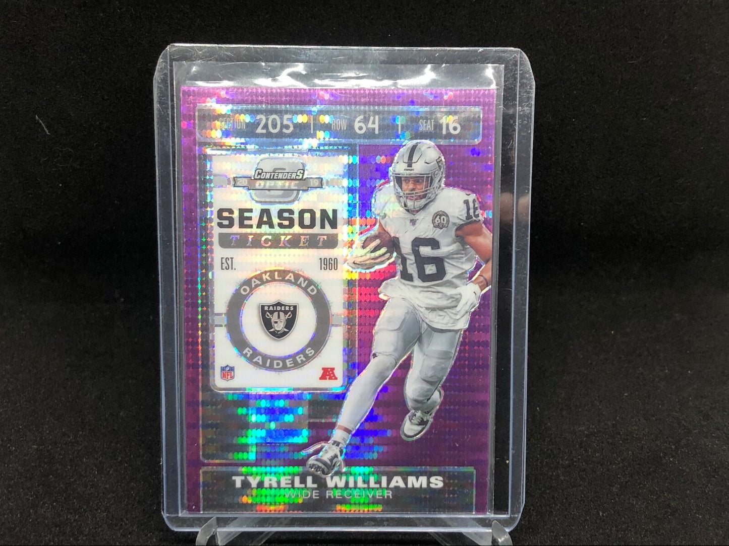 TYRELL WILLIAMS 2019 CONTENDERS OPTIC SEASON TICKET PURPLE PULSAR #?D 7/21