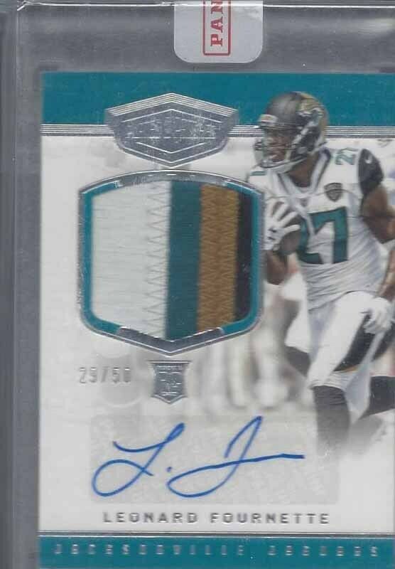 LEONARD FOURNETTE 2017 PLATES & PATCHES RPA ROOKIE PATCH AUTO RC #D 5/50