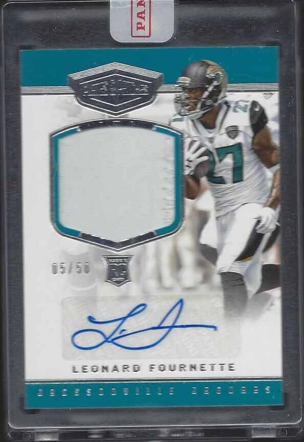 LEONARD FOURNETTE 2017 PLATES & PATCHES RPA ROOKIE PATCH AUTO RC #D 5/50