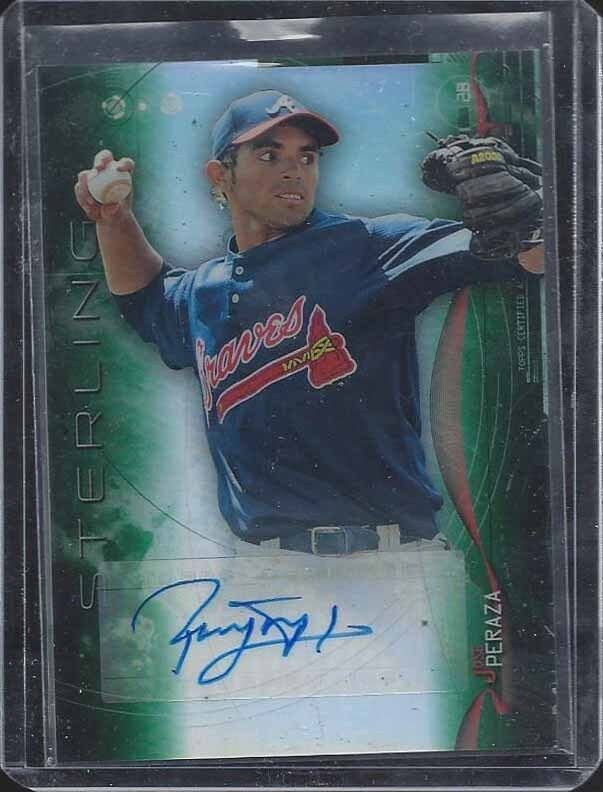 JOSE PERAZA 2014 BOWMAN STERLING GREEN REFRACTOR PROSPECT AUTO #D 37/125