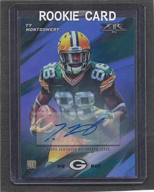 TY MONTGOMERY 2015 TOPPS FIRE PURPLE FOIL GREEN BAY PACKERS AUTO RC #D 48/50